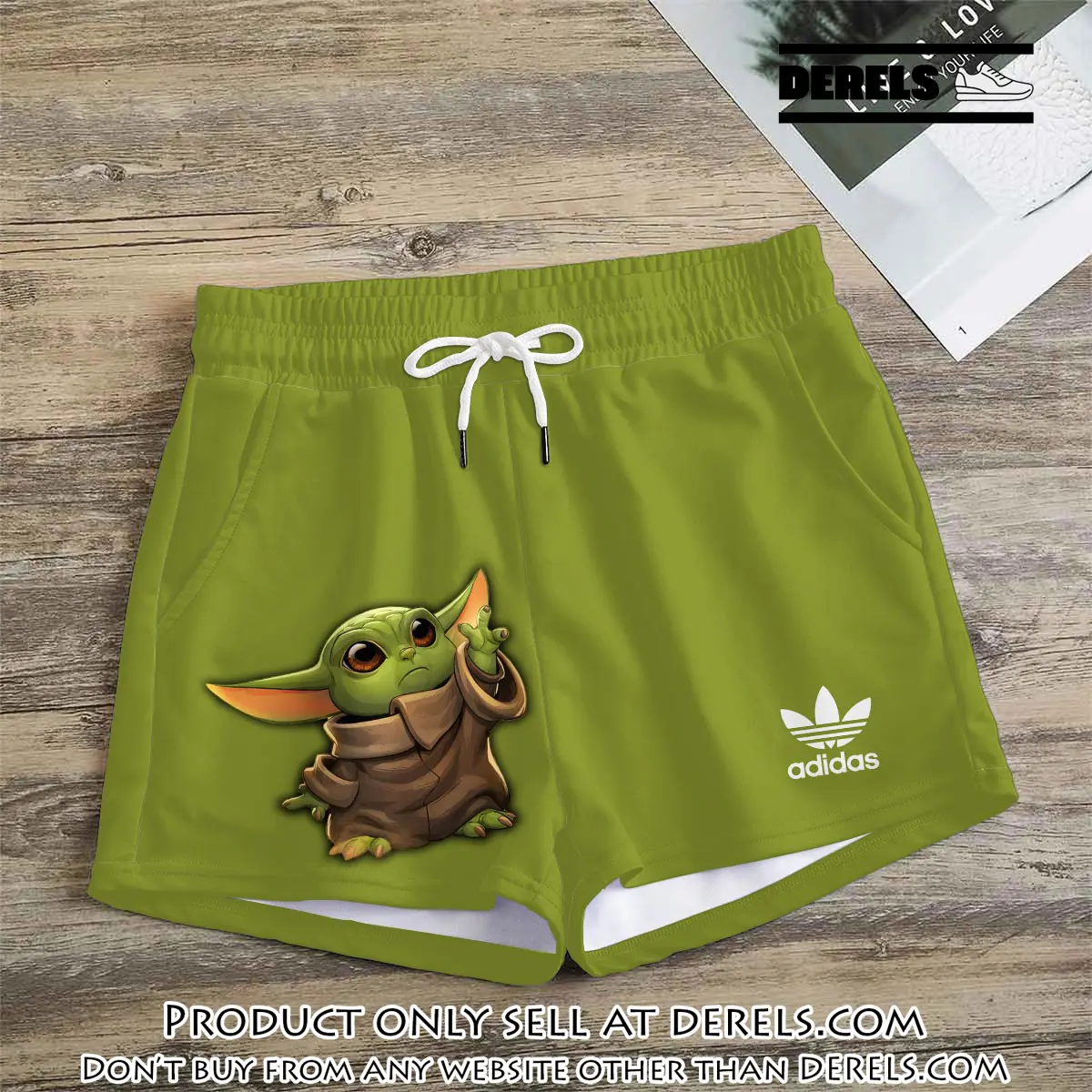 Premium baby yoda in adidas women shorts lady beach shorts wms1076 dr3456969